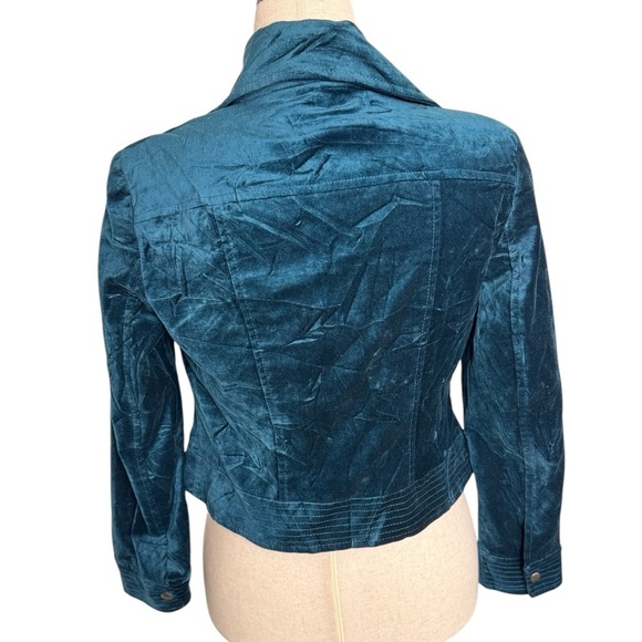 Chico’s Teal Velvet Like Women's Jacket - Picture 2 of 7